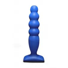 Синий анальный стимулятор Large Bubble Plug - 14,5 см синий 