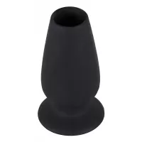 Чёрная анальная пробка-тоннель Lust Tunnel M - 10 см черный 