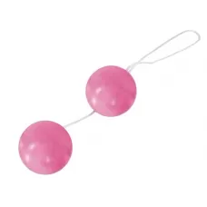 Розовые глянцевые вагинальные шарики розовый 