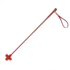 Красный кожаный стек с крестообразным наконечником - 70 см красный 