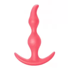 Розовая анальная пробка Bent Anal Plug Black - 13 см розовый 