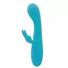 Голубой вибратор Naya с клиторальным отростком - 18,3 см голубой 