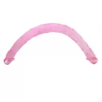 Двухголовый розовый фаллоимитатор - 44,5 см розовый 