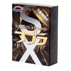 Суженные к основанию презервативы Sagami Xtreme Cobra - 3 шт прозрачный 
