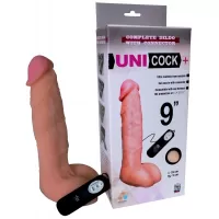 Фаллическая насадка Харнесс UNICOCK 9  с вибрацией - 24 см телесный 