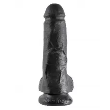 Чёрный фаллоимитатор 8  Cock with Balls - 21,3 см черный 