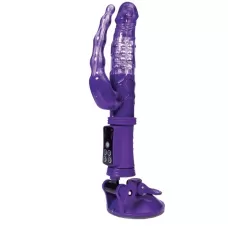 Фиолетовый анально-вагинальный вибратор на присоске A-toys фиолетовый 