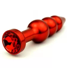Красная анальная ёлочка с красным кристаллом - 11,2 см красный 