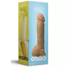 Большой реалистичный фаллоимитатор Mad Banana с мошонкой - 23,5 см телесный 