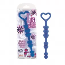 Синие анальные бусы LIA LOVE BEADS - 17,8 см синий 