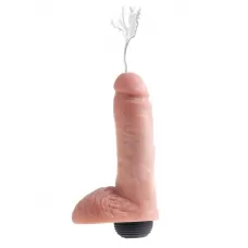Реалистичный фаллоимитатор с эффектом семяизвержения Squirting Cock with Balls - 20,3 см телесный 