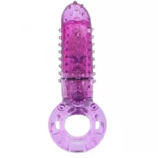Фиолетовое эрекционное кольцо с вибрацией и пальчиком OYEAH PURPLE фиолетовый 