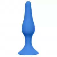 Синяя малая анальная пробка Slim Anal Plug Small - 10,5 см синий 