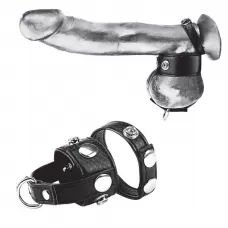 Утяжка для мошонки и пениса Cock Ring With 1  Ball Stretcher And Optional Weight Ring черный 