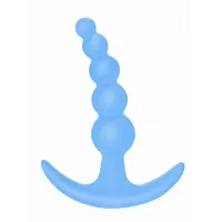 Голубая анальная пробка Bubbles Anal Plug - 11,5 см нежно-голубой 