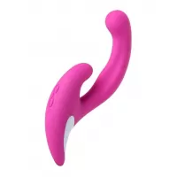 Розовый эргономичный вибратор для двойной стимуляции JOS JAVI - 22 см розовый 