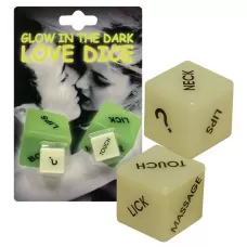 Кубики для любовных игр Glow-in-the-dark с надписями на английском зеленый 