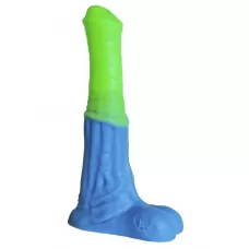 Зелёно-голубой фаллоимитатор  Пегас Medium  - 24 см  
