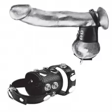 Утяжка на пенис и мошонку Cock Ring With 1.5  Ball Stretcher And Optional Weight Ring черный 