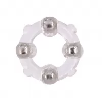 Эрекционное кольцо с 4 бусинами MENZSTUFF STUD RING CLEAR прозрачный 