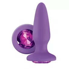 Фиолетовая анальная пробка с фиолетовым кристаллом Glams Purple Gem - 10,4 см фиолетовый 