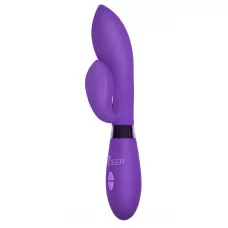 Фиолетовый вибратор Gina с клиторальным отростком - 20 см фиолетовый 