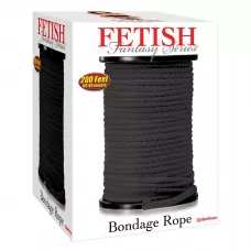 Черная веревка для связывания Bondage Rope - 60,9 м черный 