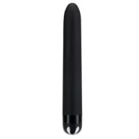 Черный гладкий вибромассажер Aqua Silk - 15,5 см черный 