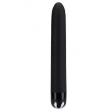 Черный гладкий вибромассажер Aqua Silk - 15,5 см черный 