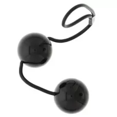 Чёрные вагинальные шарики на мягкой сцепке GOOD VIBES PERFECT BALLS черный 