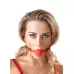 Силиконовый кляп-шар на чёрных ремешках Red Gag silicone красный с черным 