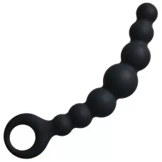 Чёрная упругая анальная цепочка Flexible Wand - 18 см черный 