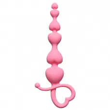Розовая анальная цепочка Begginers Beads - 18 см розовый 