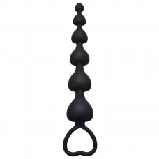 Чёрная анальная цепочка Heart s Beads Black - 18 см черный 