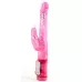 Розовый гнущийся вибратор с клиторальной стимуляцией - 24,5 см розовый 