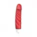 Красный вибратор с рёбрышками Mr. Big Intense - 18,4 см красный 