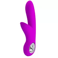 Лиловый вибратор Carol с клиторальной щеточкой - 19 см лиловый 