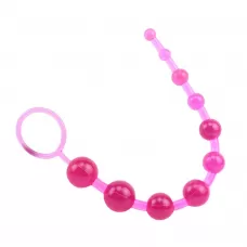 Розовая анальная цепочка с колечком Sassy Anal Beads - 26,7 см розовый 