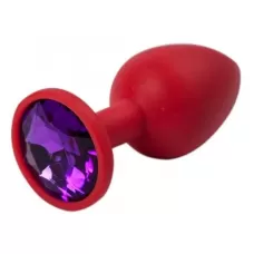 Красная силиконовая пробка с фиолетовым кристаллом - 7,1 см фиолетовый 