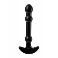Элегантный чёрный анальный стимулятор с шариками на стволе - 19 см черный 