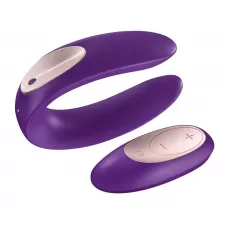Фиолетовый вибратор для пар Satisfyer Double Plus Remote с пультом ДУ фиолетовый 
