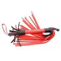 Красно-черная кожаная плётка - 45 см красный с черным 