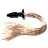 Пробка с длинным хвостом Блонди - 11 см бежевый 