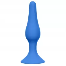 Синяя анальная пробка Slim Anal Plug Large - 12,5 см синий 