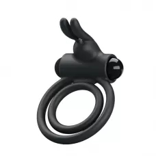 Вибрирующее кольцо Osmond с подхватом мошонки черный 