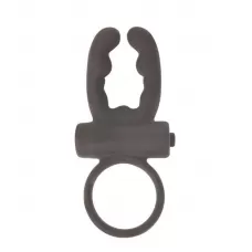Чёрное эрекционное кольцо с вибрацией и рожками Sex Expert черный 