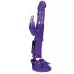 Фиолетовый вибратор с вращением бусин, клиторальным зайчиком и надёжной присоской фиолетовый 