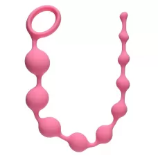 Розовая анальная цепочка Long Pleasure Chain - 35 см розовый 