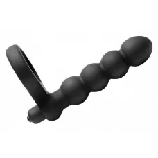 Насадка для двойного проникновения Double Fun Cock Ring with Double Penetration Vibe черный 