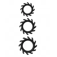 Набор из 3 эрекционных колец MENZSTUFF BUZZ SAW COCK RING SET черный 
